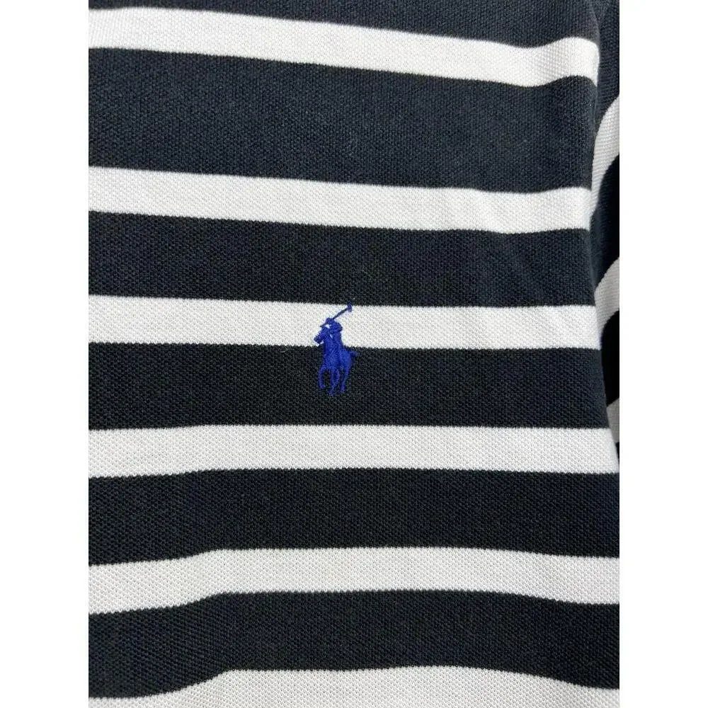 Polo Ralph Lauren Mens Polo Sz L Blue White Stripe Casual Preppy Collegiate